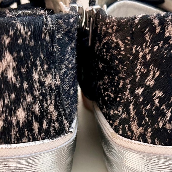 Dolce Vita Black Zoel High Top Lace Up Sneakers  Spotted Calf Hair  Size 7.5 - Picture 7 of 11